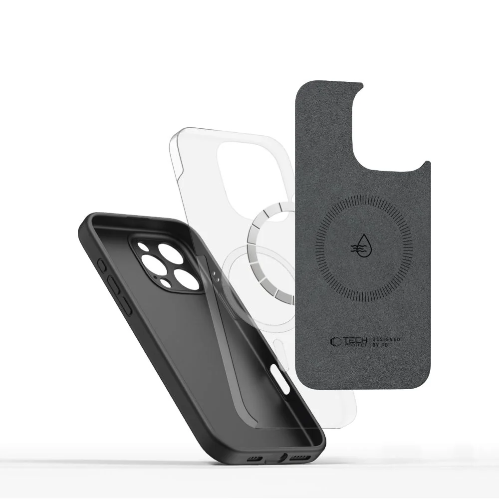 Tech-Protect Liquid Silicone MagSafe kryt na iPhone 16 Pro, čierny
