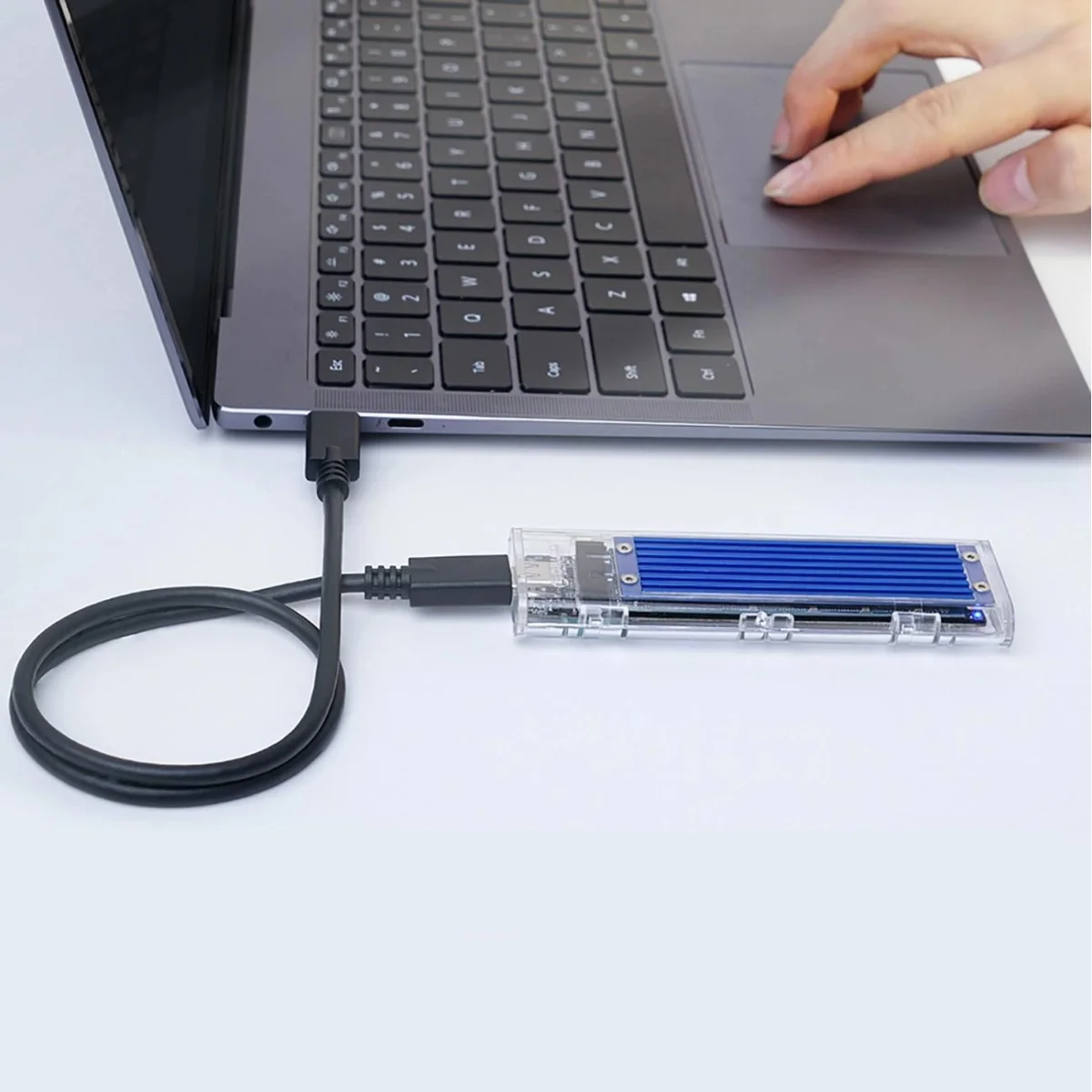 Orico TCM2-C3 externý box pre M.2 NVME USB-C, modrý