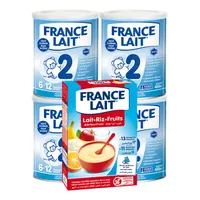France Lait 2 4x400g + FL kaša ryžová ovocná 250g