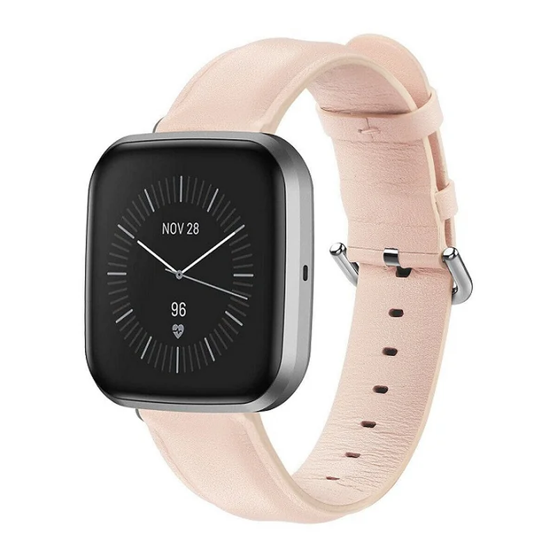 BStrap Leather Lux remienok na Fitbit Versa 3 sand pink