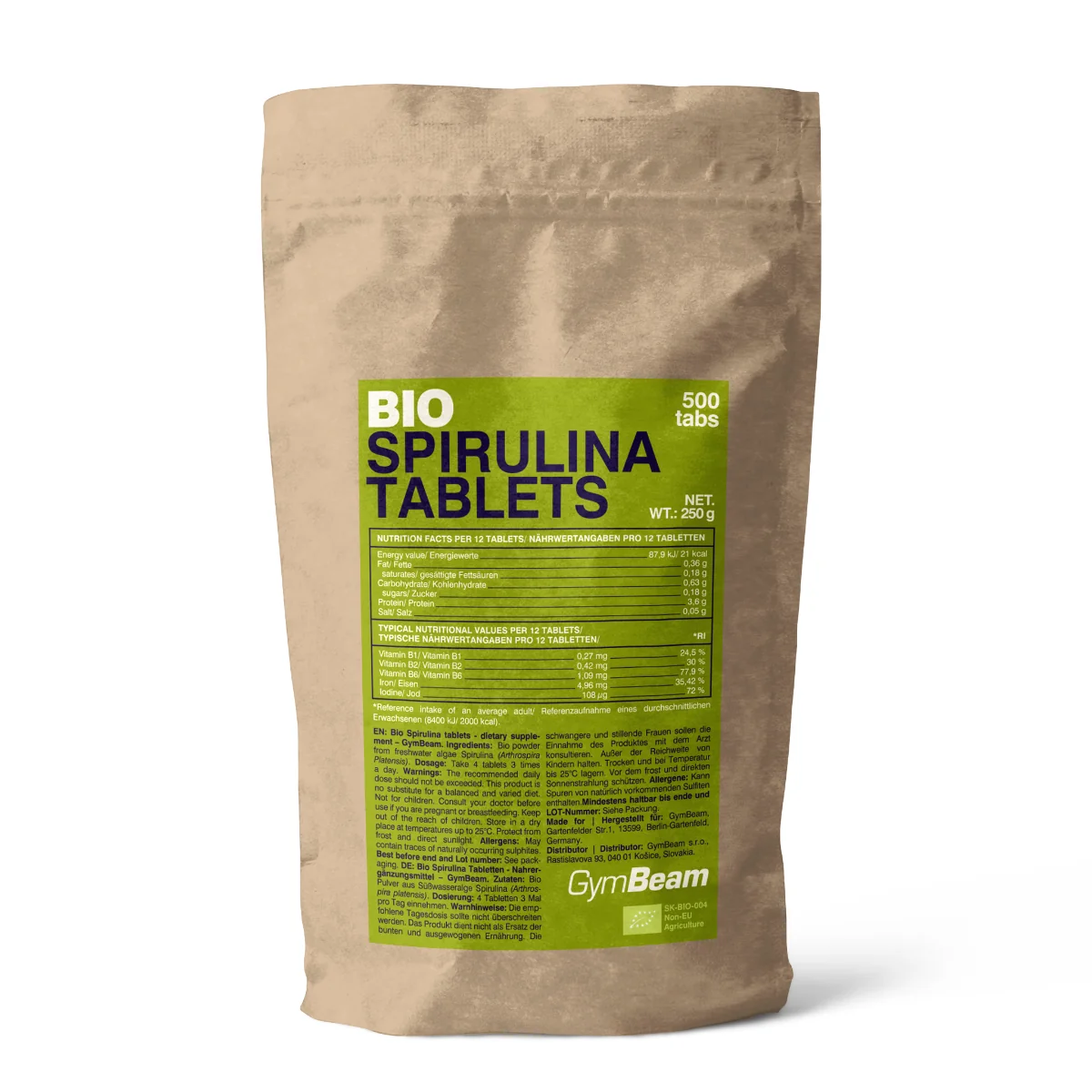 GYMBEAM BIO SPIRULINA 500MG 1×500tbl, spirulina