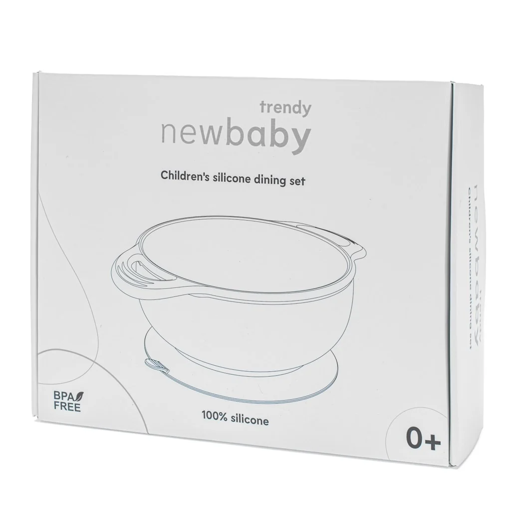 Detská silikónová jedálenská súprava New Baby béžová ,