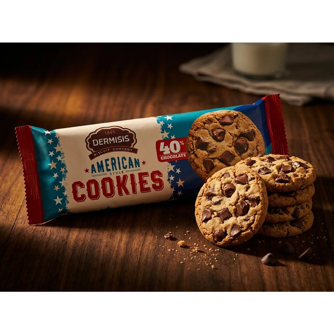 Dermisis Americké sušienky s kúskami čokolády 160 g horká a mliečna