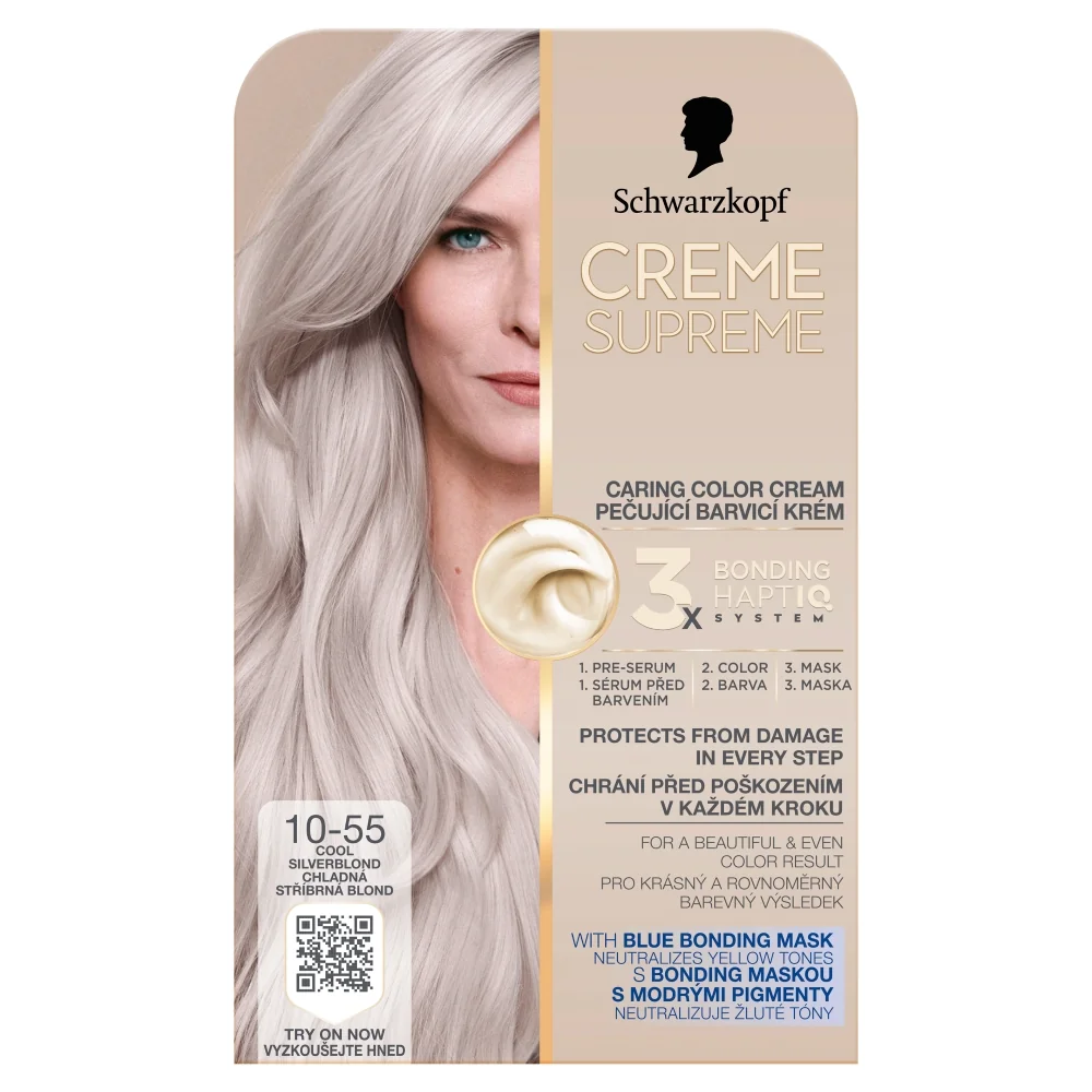 Schwarzkopf Creme Supreme 10-55 chladná strieborná blond farba na vlasy 1 ks