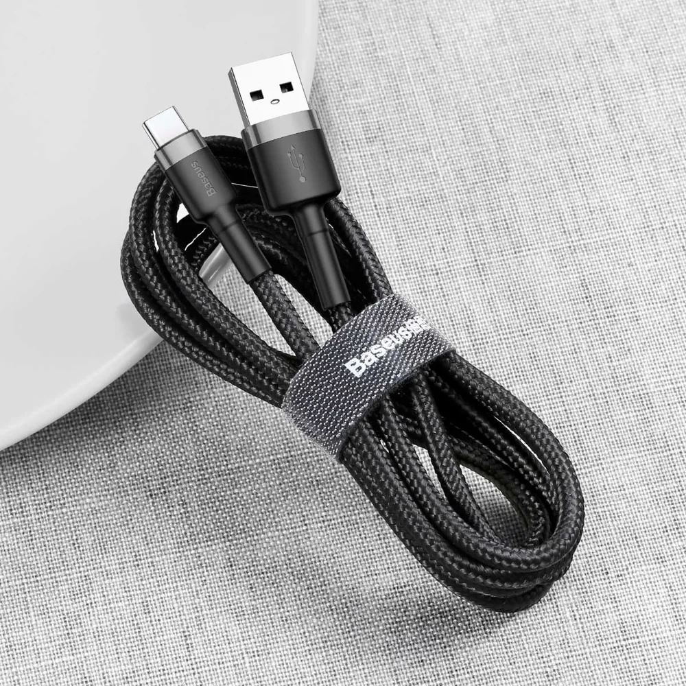 Baseus Cafule kábel USB / USB-C Quick Charge 3.0 2m, čierny/sivý