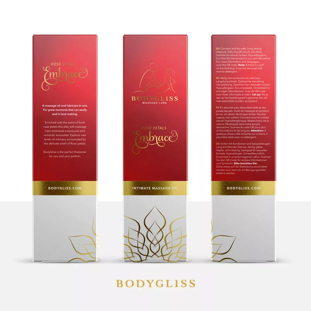 Silikónový masážny olej Rose Petals (150 ml)