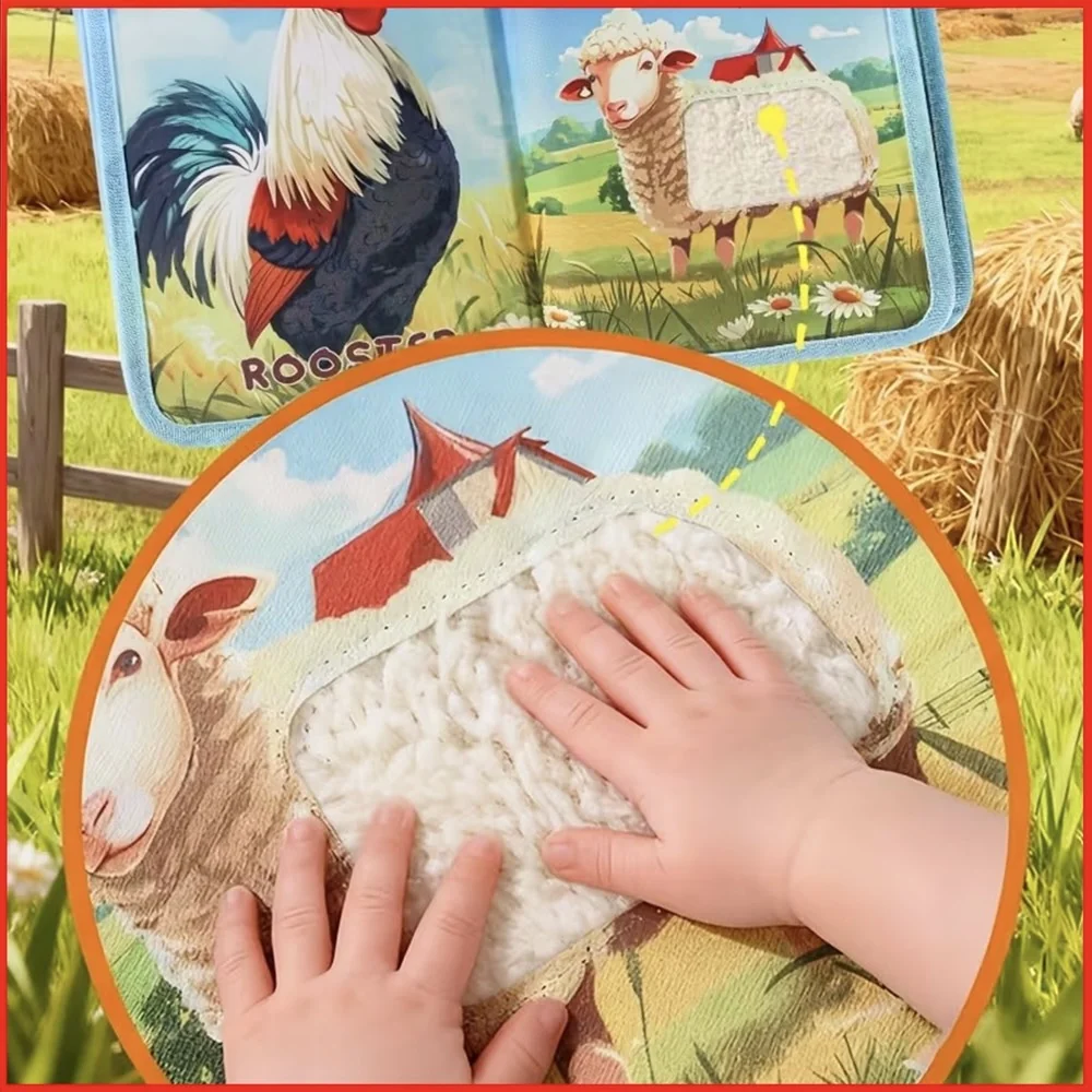 Livefy Farm senzorická knižka, modrá