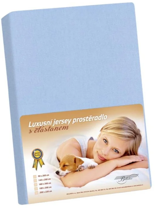 Jersey s elastanom prestieradlo 180x200 324 sv. modrá KL4 1×1 ks, posteľná plachta
