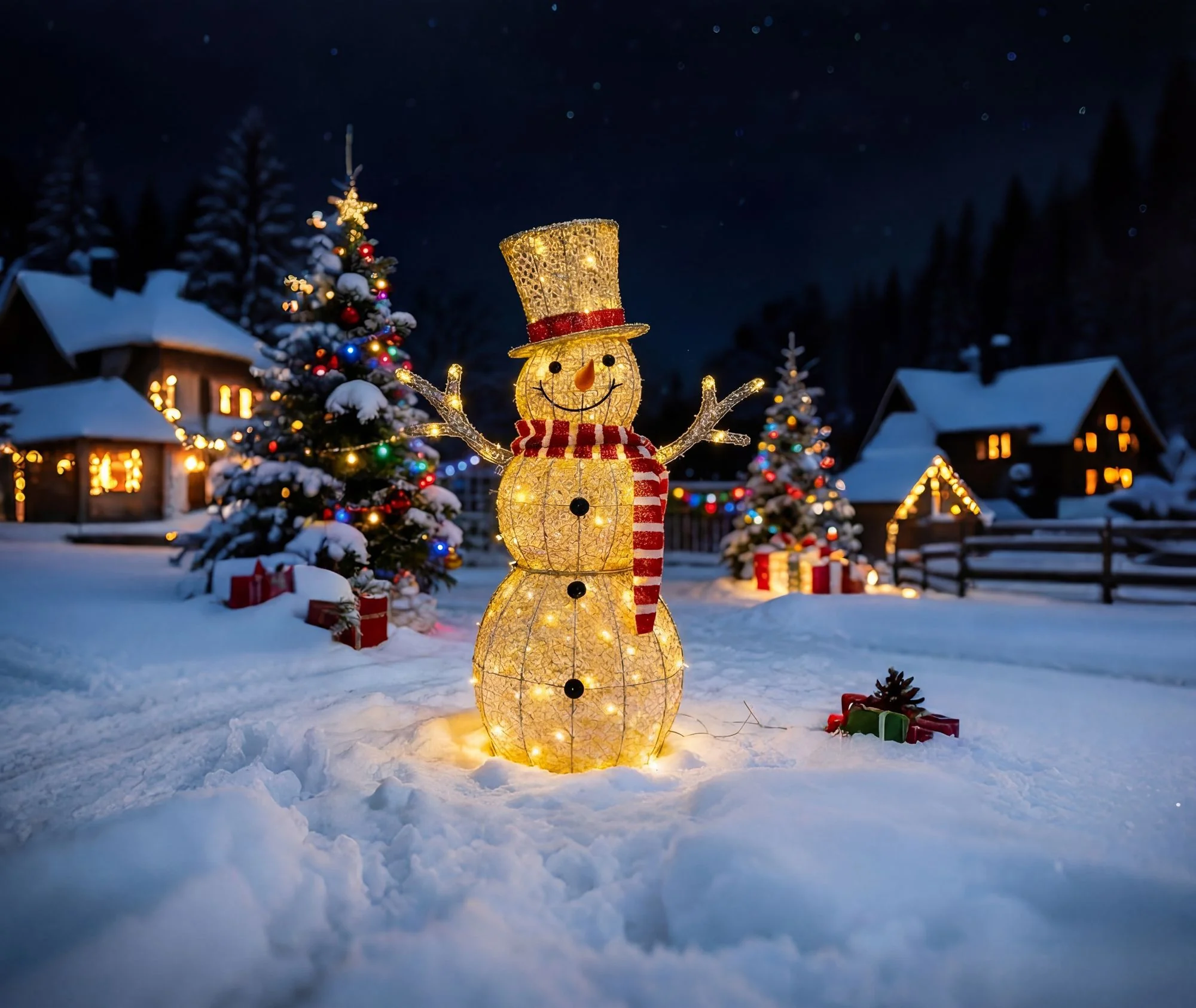 MagicHome vianočný LED snehuliak, 1 ks 100 LED teplá biela, exteriér, 34x73x120 cm
