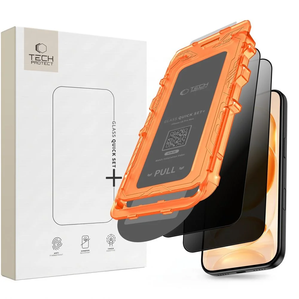 Tech-Protect Quick Set Spy 2x ochranné sklo na iPhone 18 Pro Max, čierne