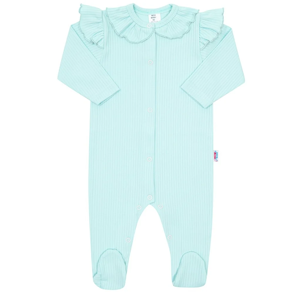 Dojčenský bavlnený overal New Baby Stripes ľadovo modrá 68 