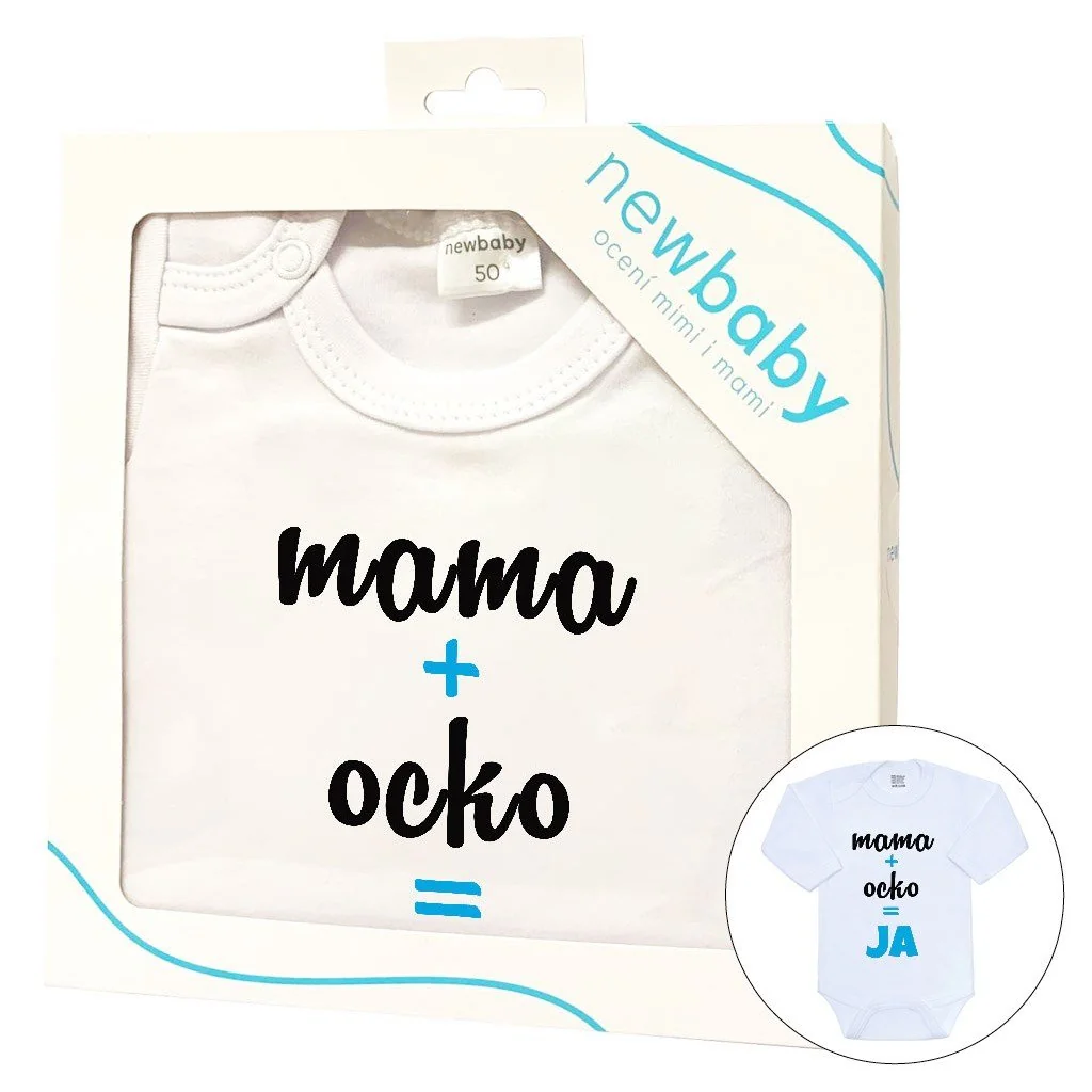 Body s potlačou  mami, tati som Vaše zlatíčko - darčekové balenie, vel. 80 (9-12m)