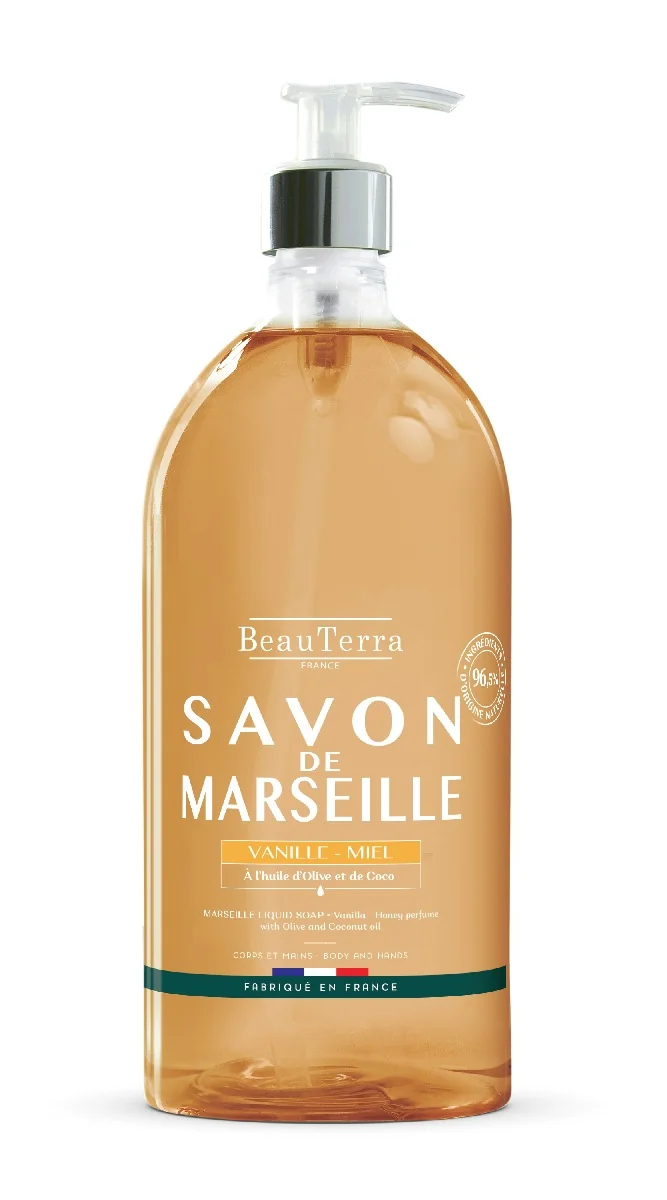 Marseillské tekuté mydlo - Med vanilka- 1L 1×1000 ml, tekuté mydlo