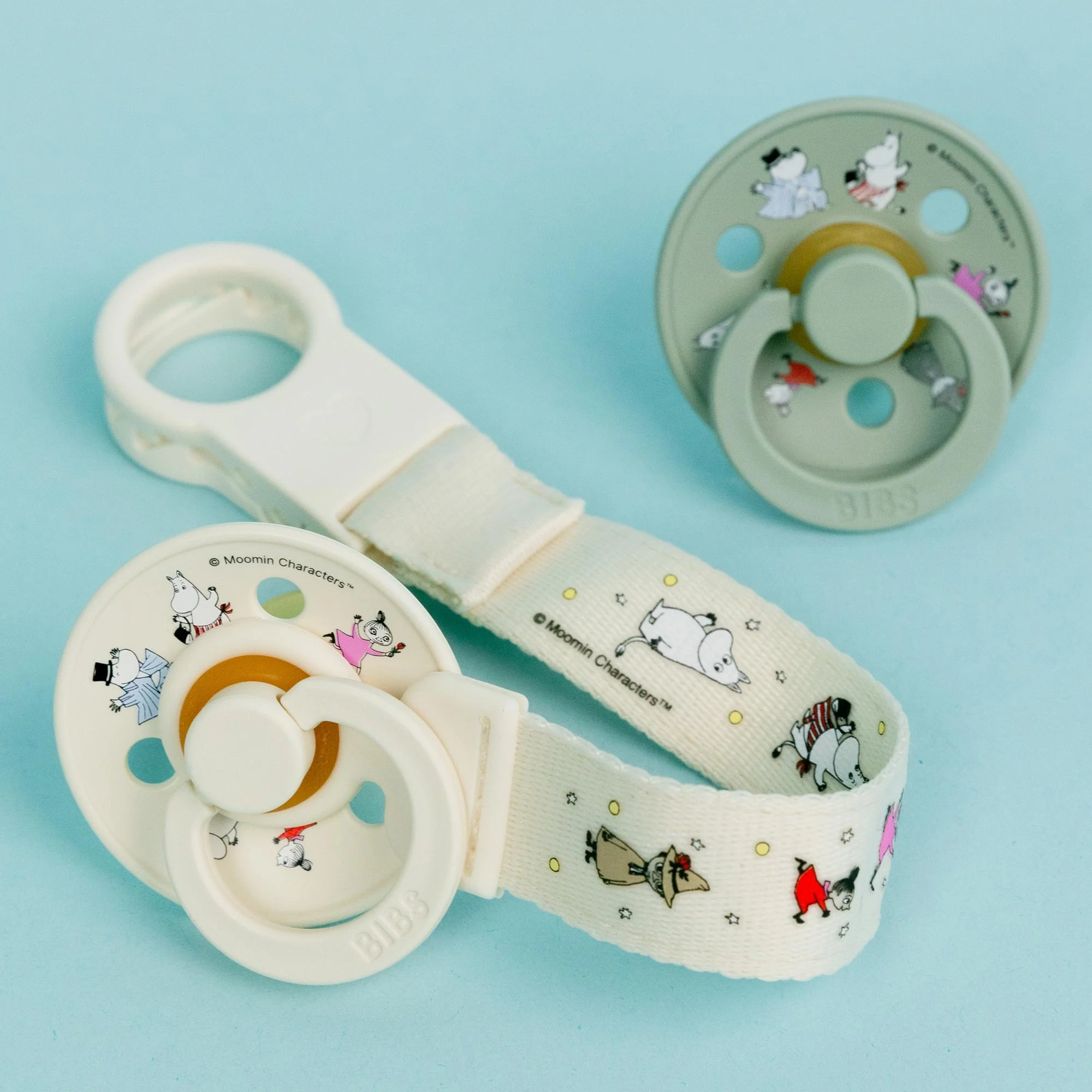 BIBS x Moomin Loop klip na cumlík Ivory
