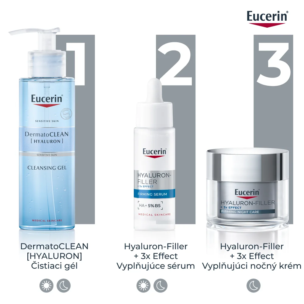 Eucerin HYALURON-FILLER + 3x EFFECT Vyplňujúci nočný krém, NÁHRADNÁ NÁPLŇ 50 ml