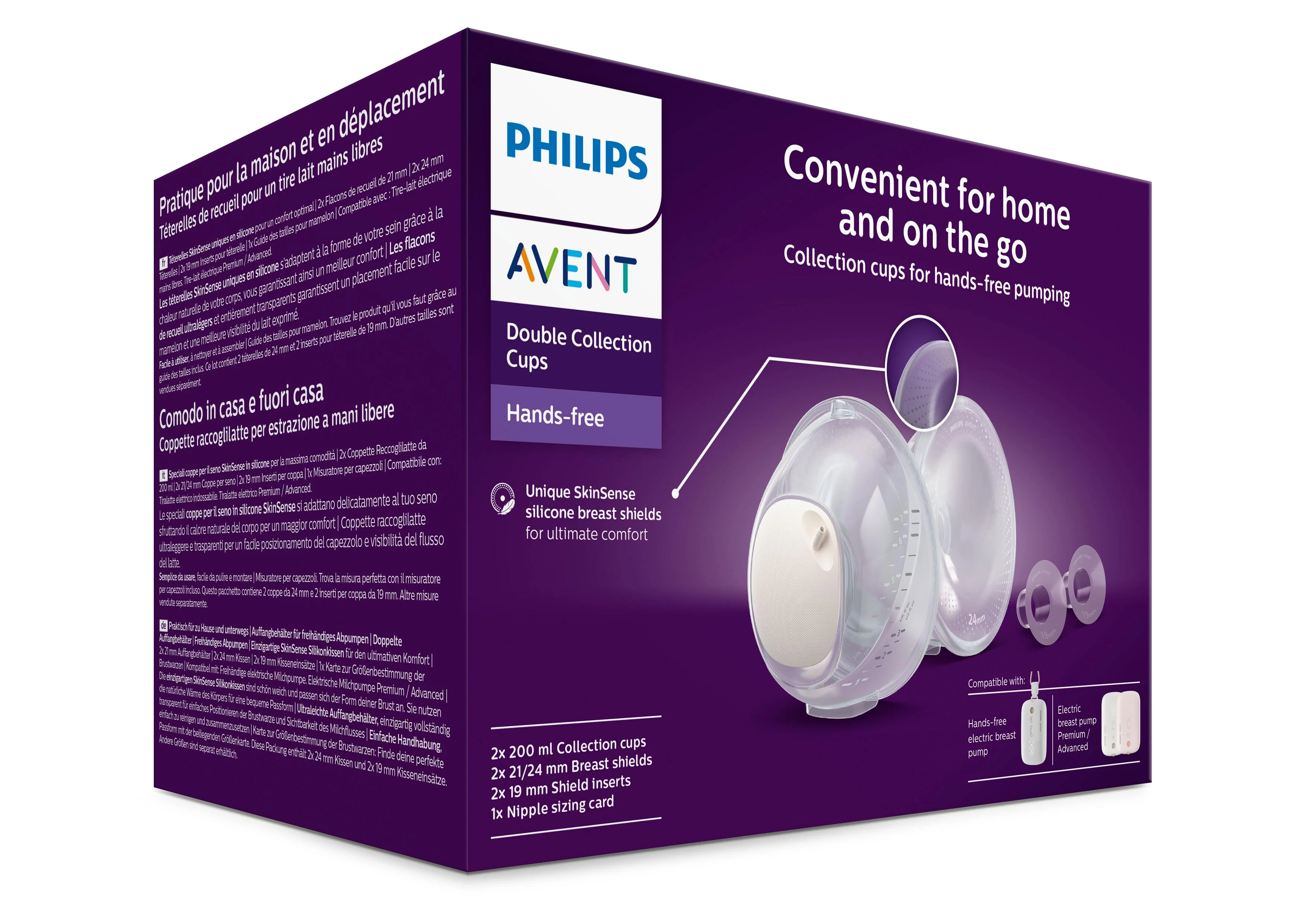 Philips AVENT - Hands-Free Dvojité zberné nádoby SCF439/01 1 ks
