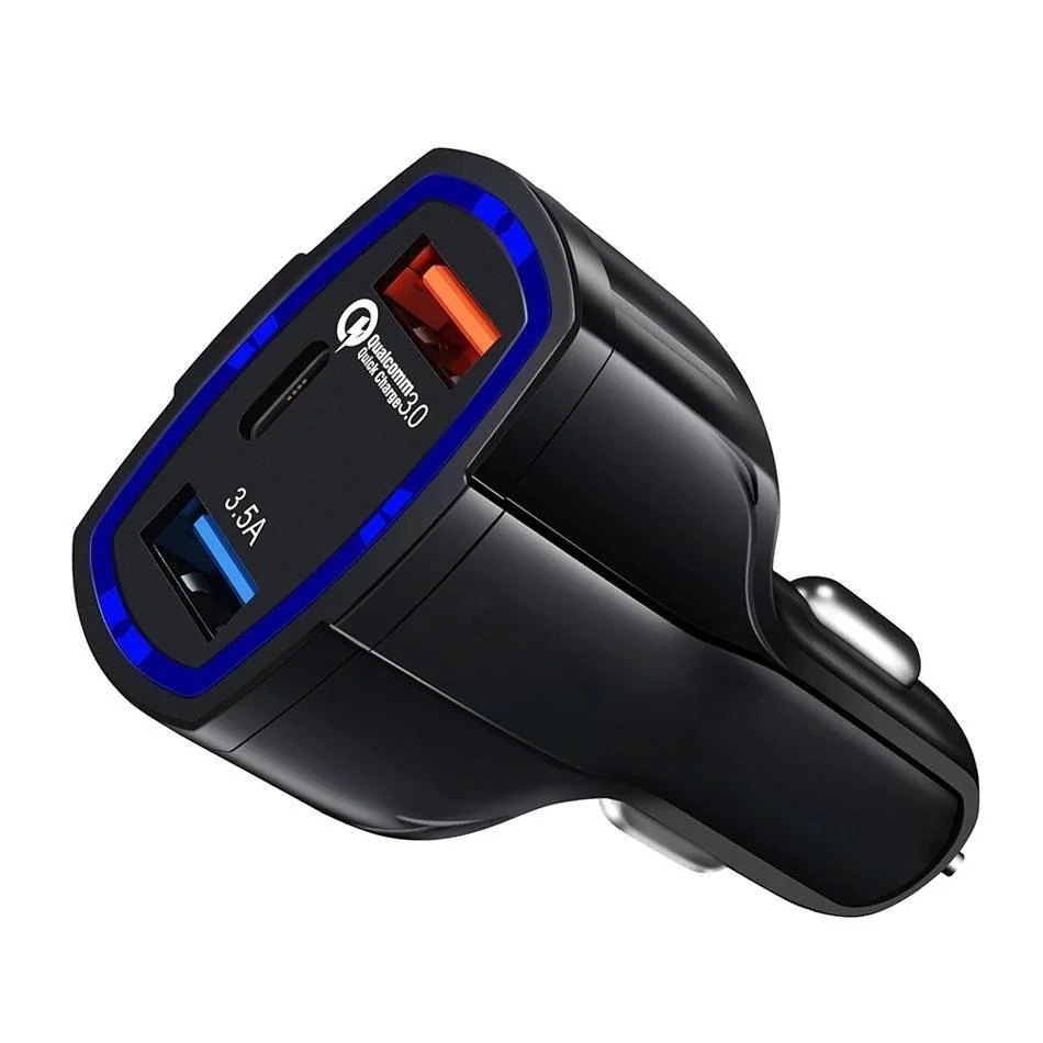 MG Universal autonabíjačka 2x USB / USB C QC3.0, čierna
