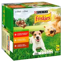 FRISKIES ADULT Dog Multipack 4(24x100g) - hovädzie/kura/jahňacie v šťave
