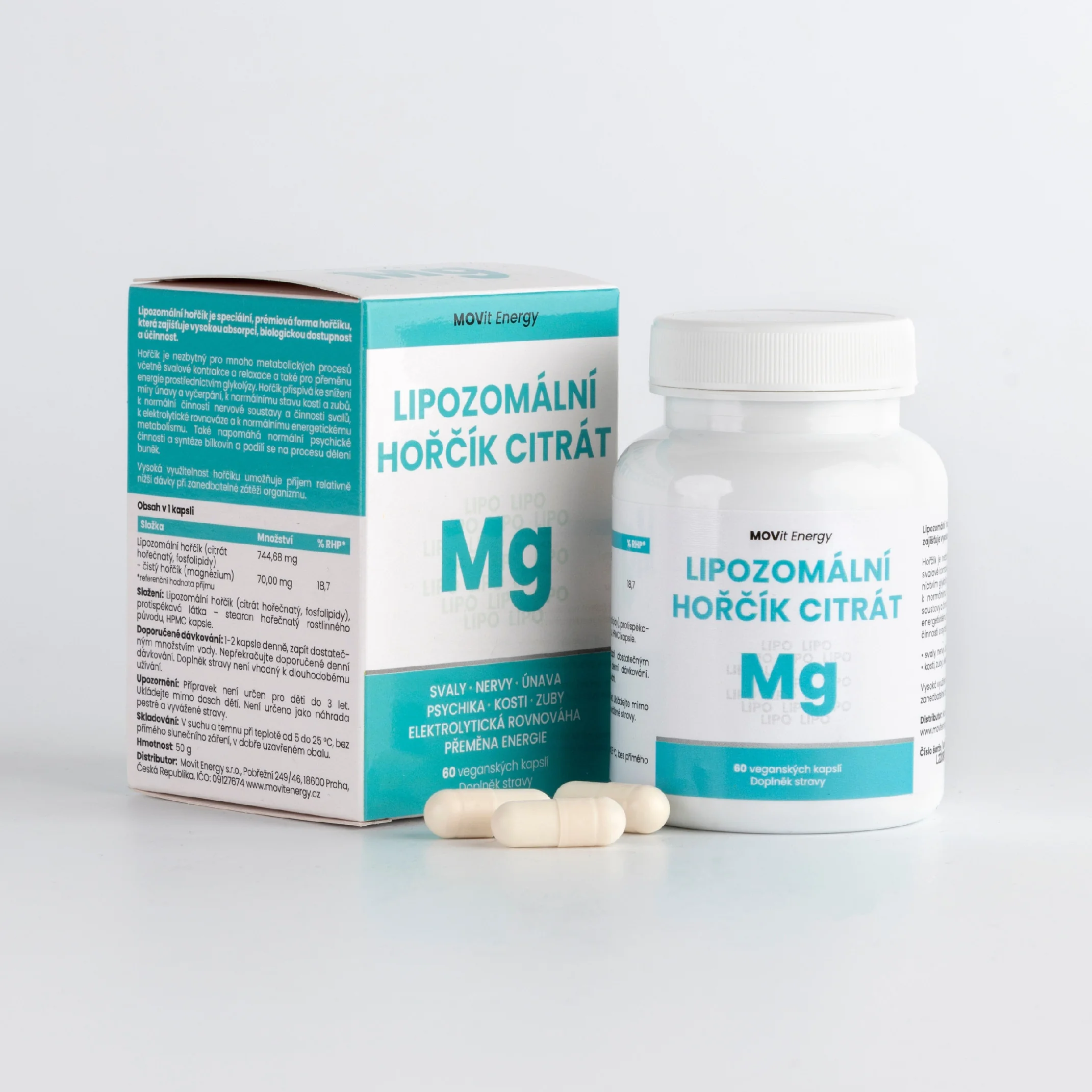 MOVit Lipozomálny Horčík Citrát, 60 vegánskych kapsúl