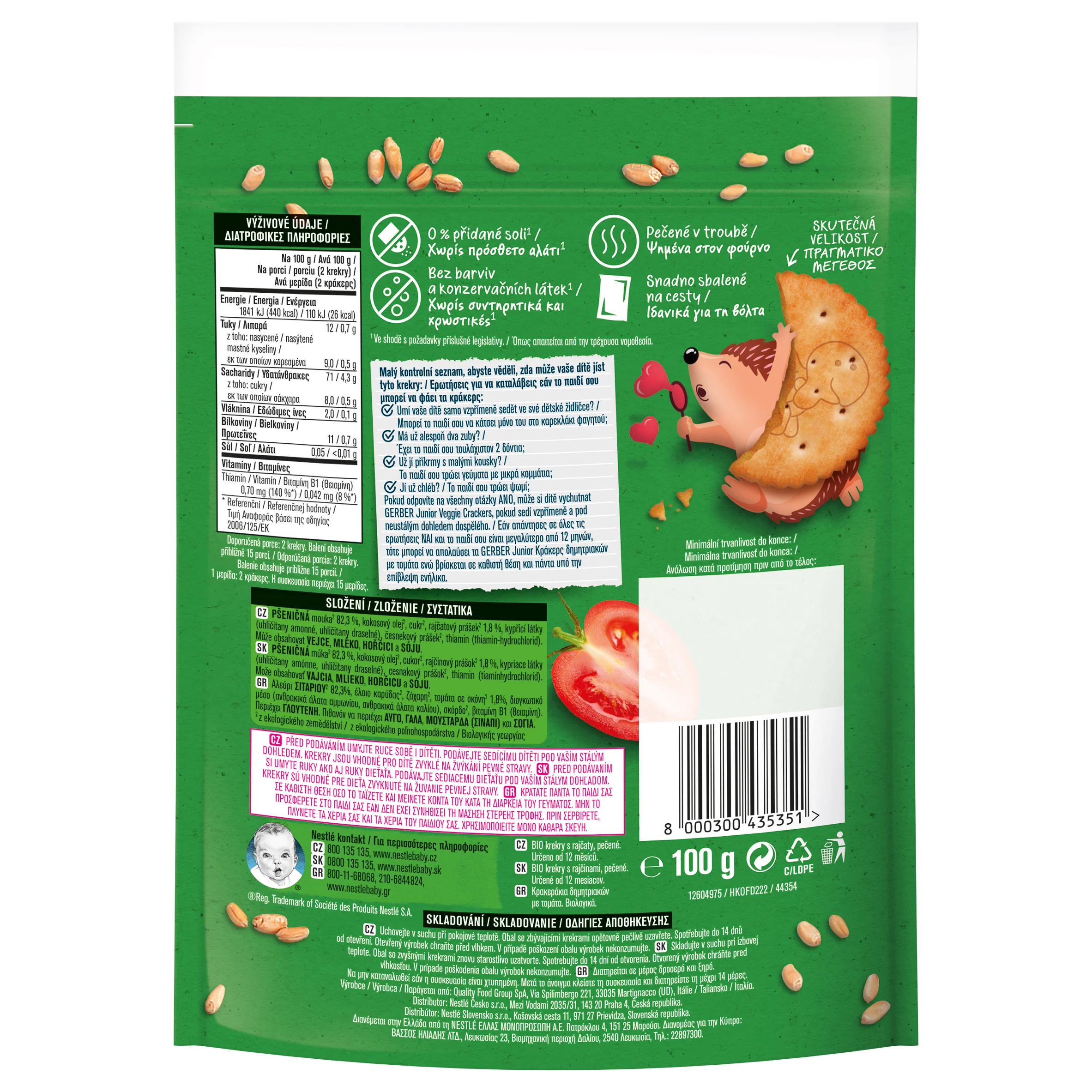 Gerber Junior Organic KREKRY s rajčinami 100 g