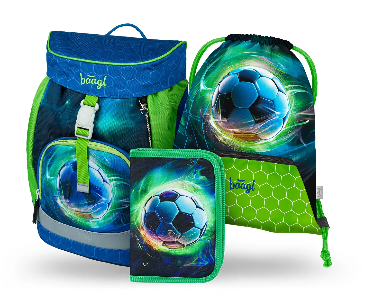 Baagl Airy školský set Futbalová lopta: batoh, peračník, vrecko
