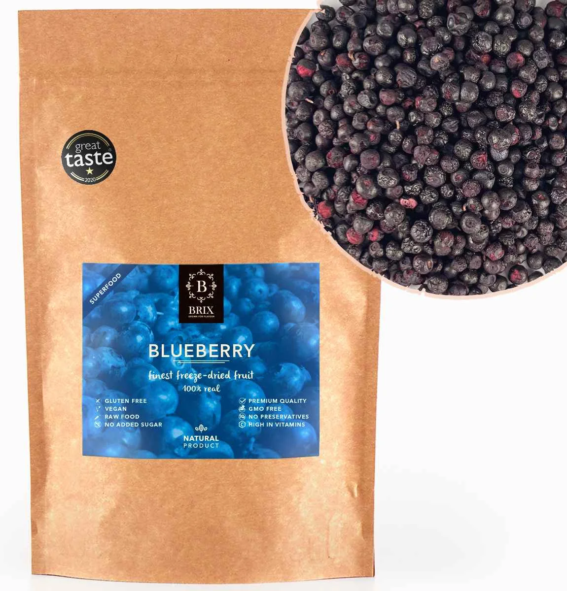Brix Mrazom sušená lesná čučoriedka 95g 1×95 g, mrazom sušené ovocie