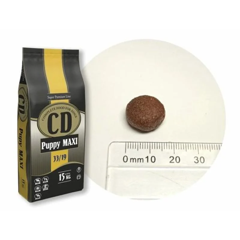 DELIKAN CD Puppy Maxi 33/19 15kg Kompletné superprémiové krmivo s hydinovým mäsom pre šteňatá veľkých plemien