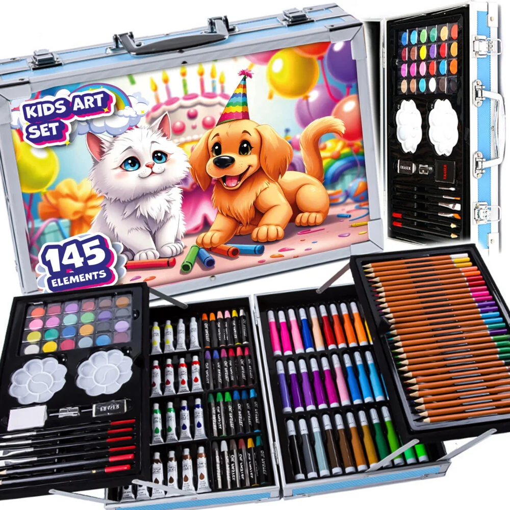 MG Art Suitcase Pets sada pre maľovanie v kufríku pre deti 145ks, ružová vá