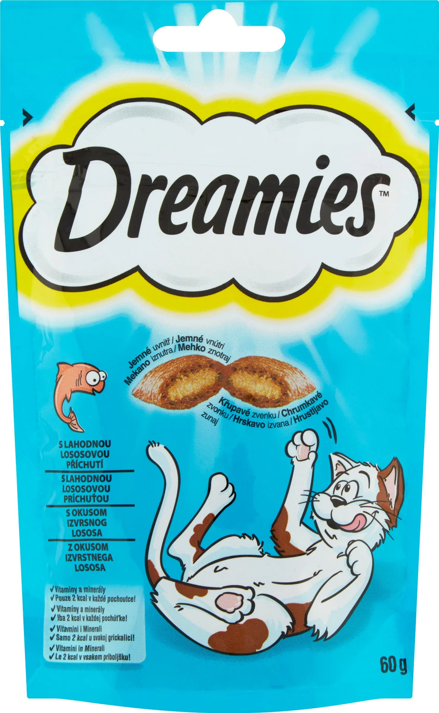 Dreamies Vankúšiky Losos 1×60g, maškrta pre mačky