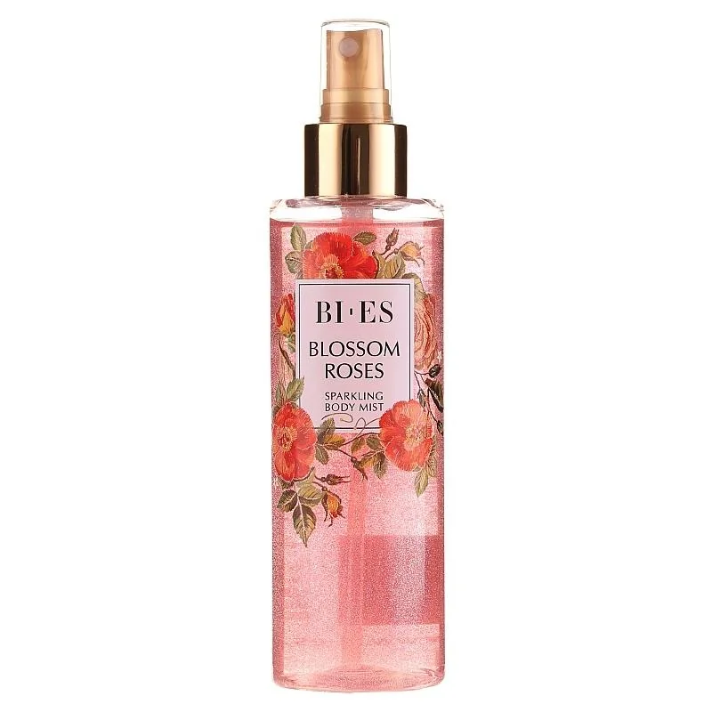BI-ES Blossom Roses telový sprej s trblietkami 200 ml