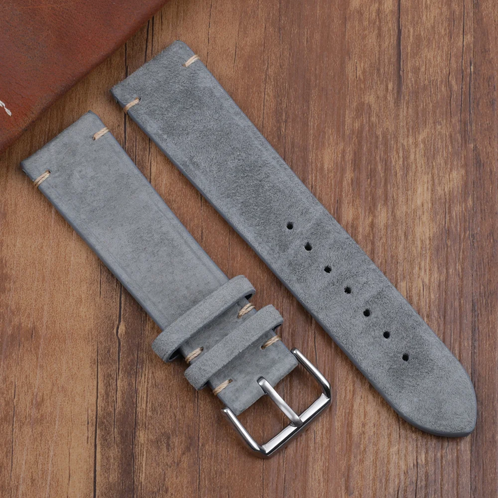 BStrap Suede Leather remienok na Huawei Watch GT/GT2 46mm gray