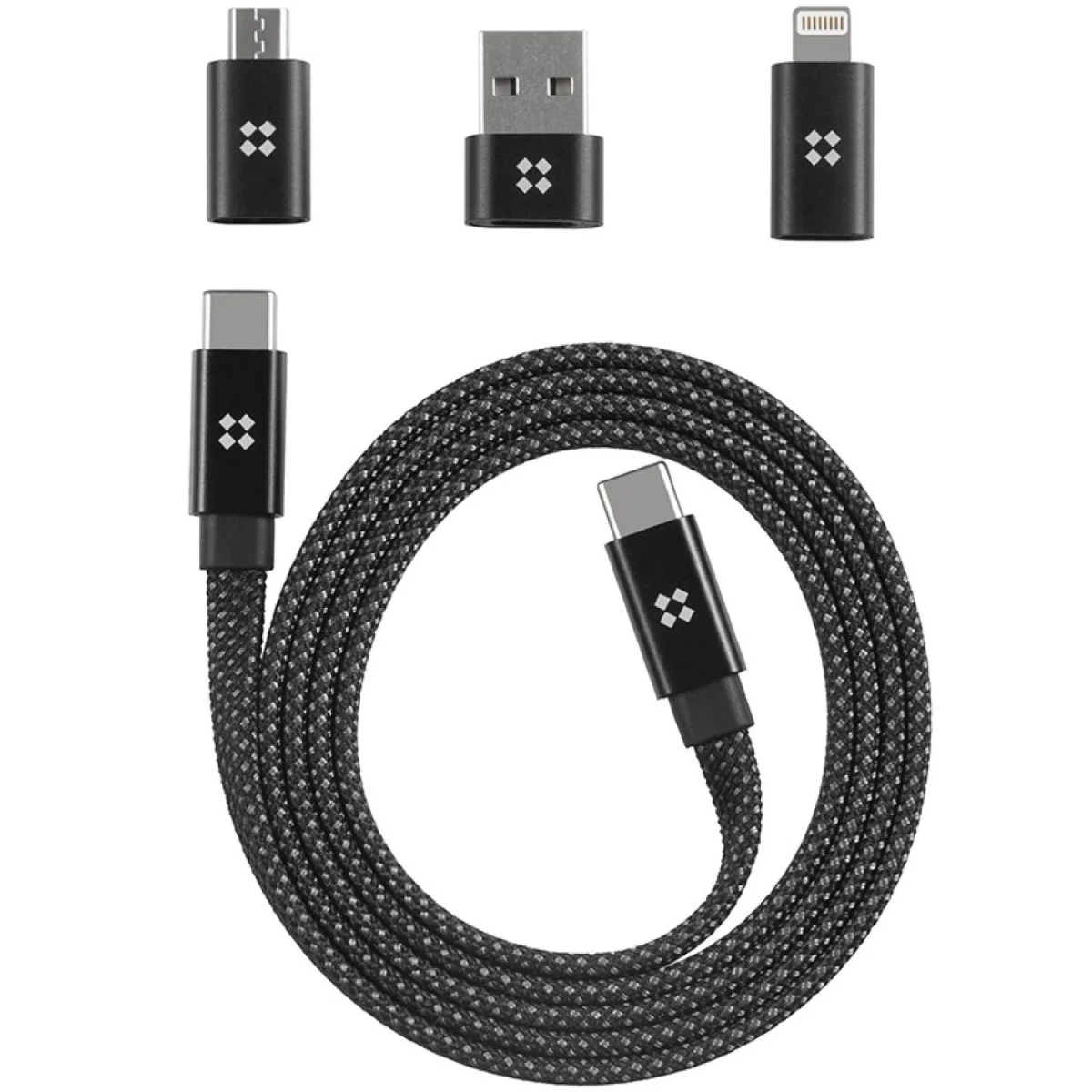 Magnetický Type-C kábel 240W - 1 m - Čierna 1 x 1m, opletený nylon