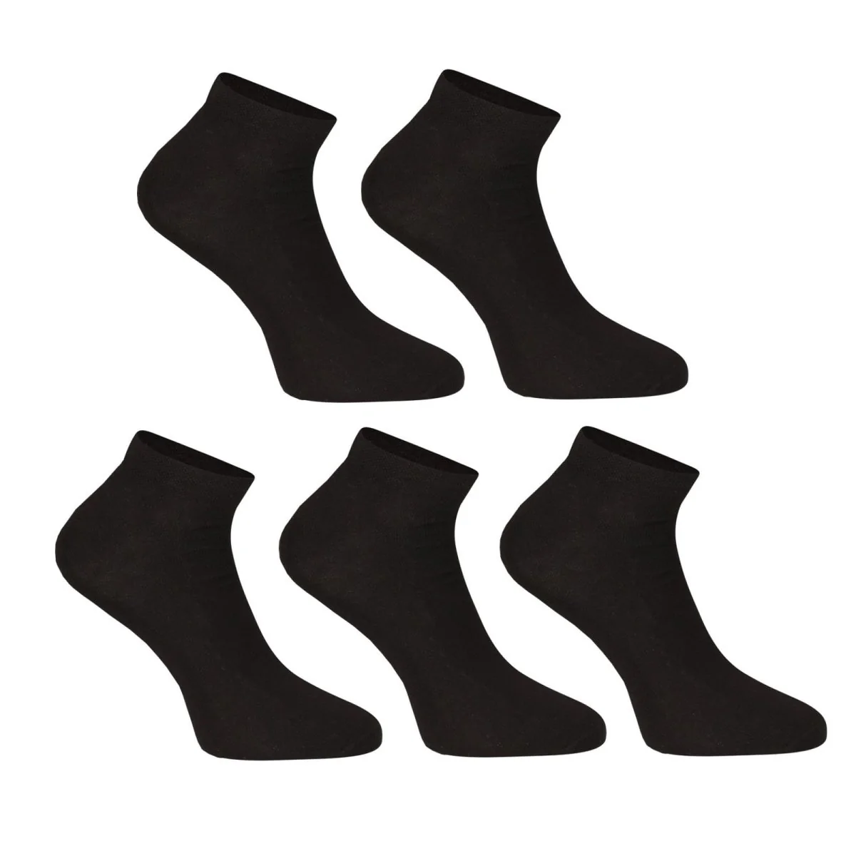 5PACK ponožky nízke bambusové čierne (5PBN01) M