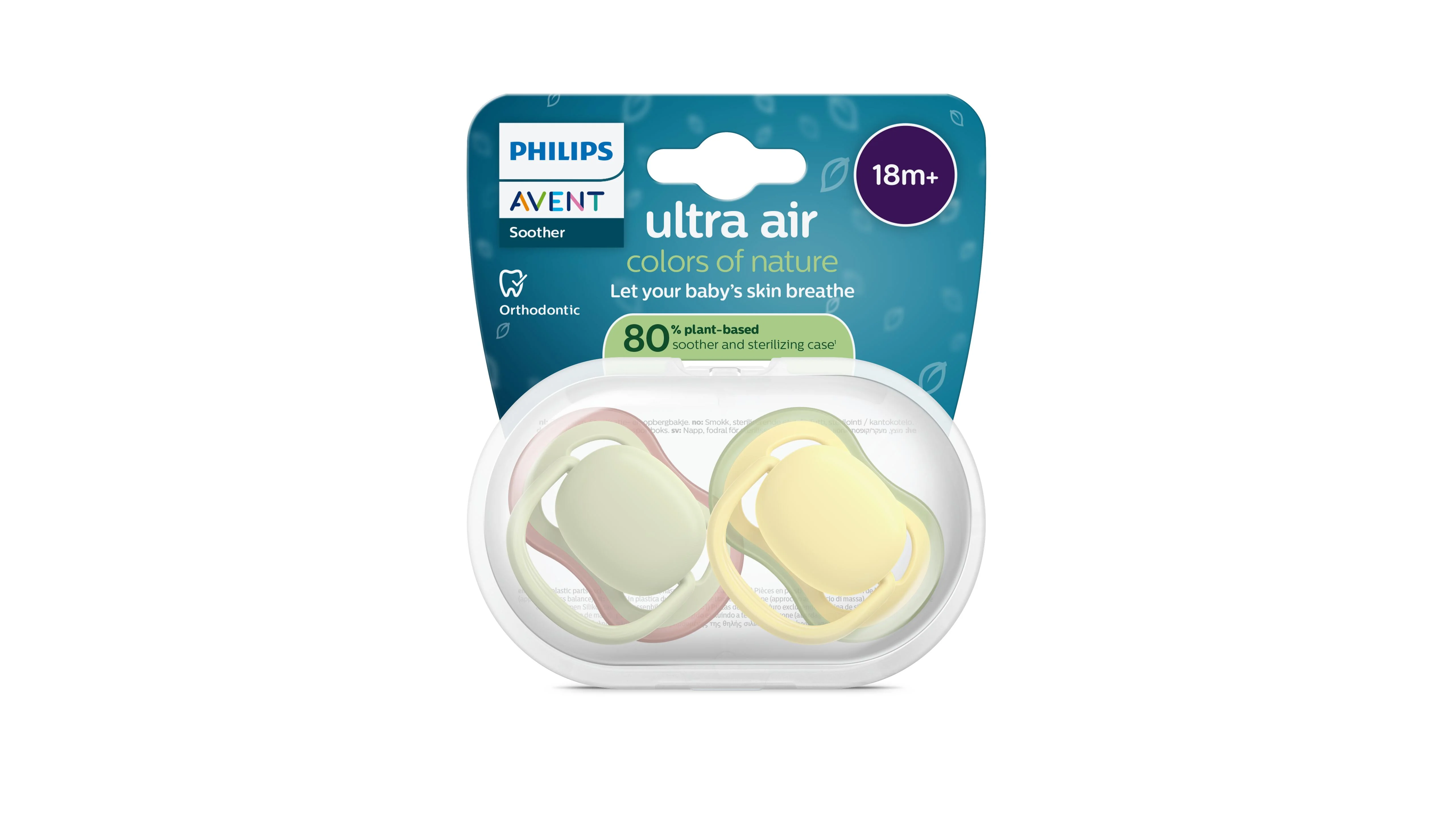 Philips AVENT - Cumlík Ultra air SCF349/50, 18 m+, neutral, zelená/žltá 2 ks