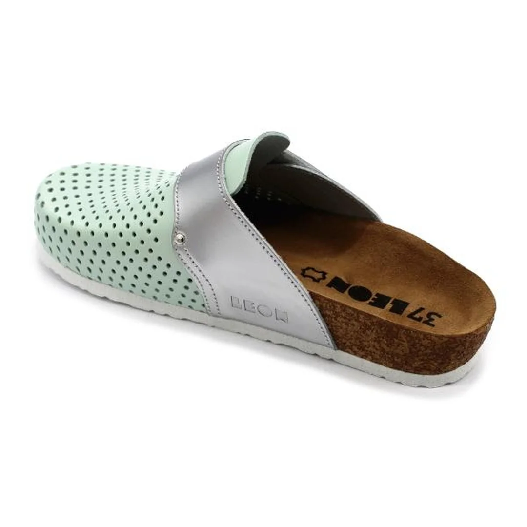 4251 Dámska zdravotná korková obuv uzavretá zelená 37 - 24cm, zelená, 2,0 cm