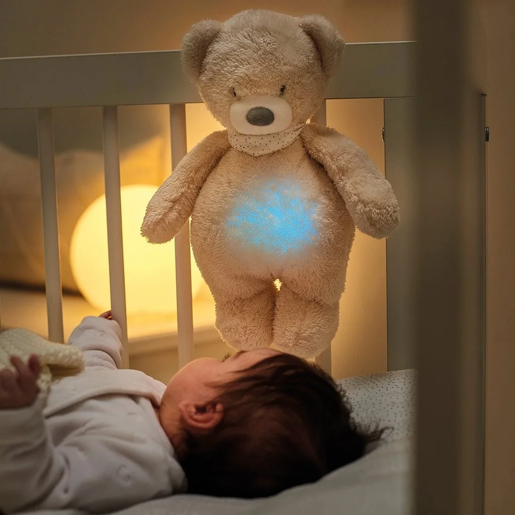 Uspávačik plyšový hudobný so svetielkom a senzorom plaču 4v1 Sleepy Bear Beige 0m+