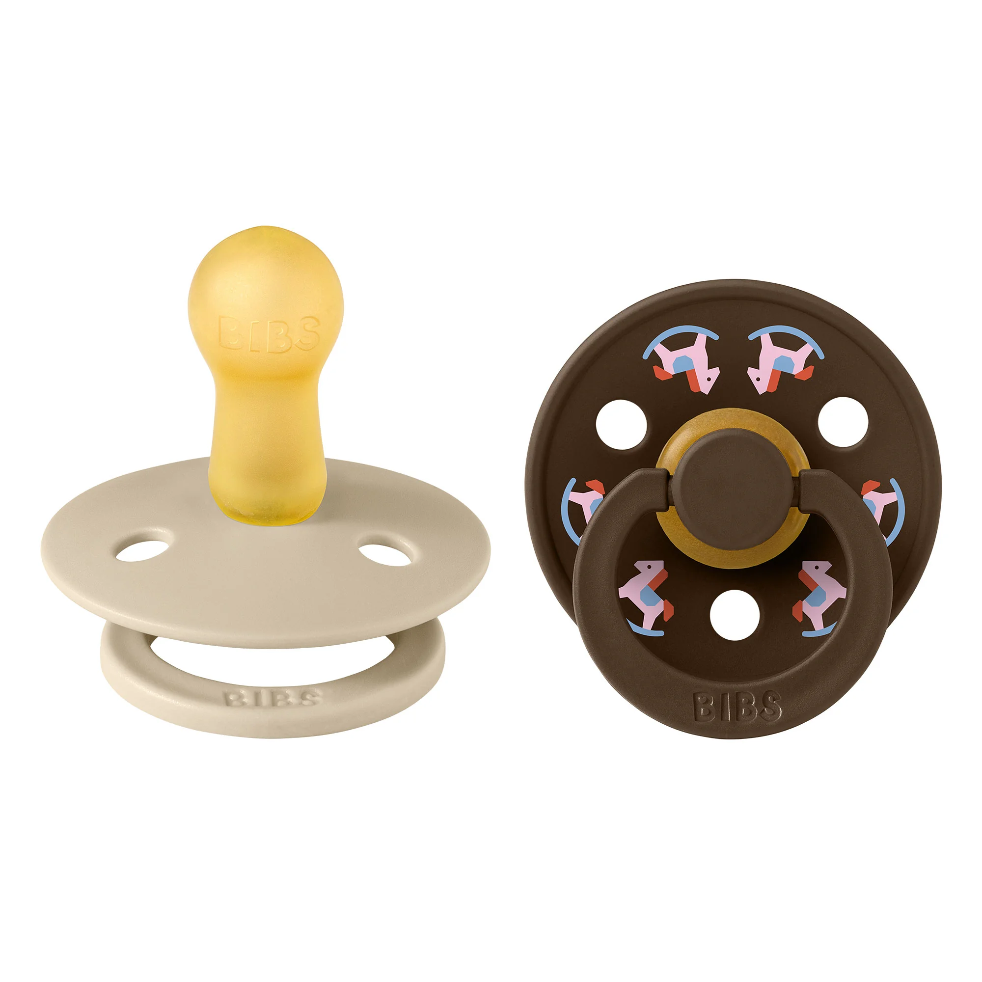 BIBS Colour cumlík z prírodného kaučuku 2ks – veľkosť 2 Horse Vanilla / Mocha
