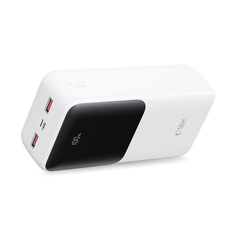 Tech-Protect PB03 Power Bank 30000mAh 2x USB / USB-C / Micro USB 22.5W , biely