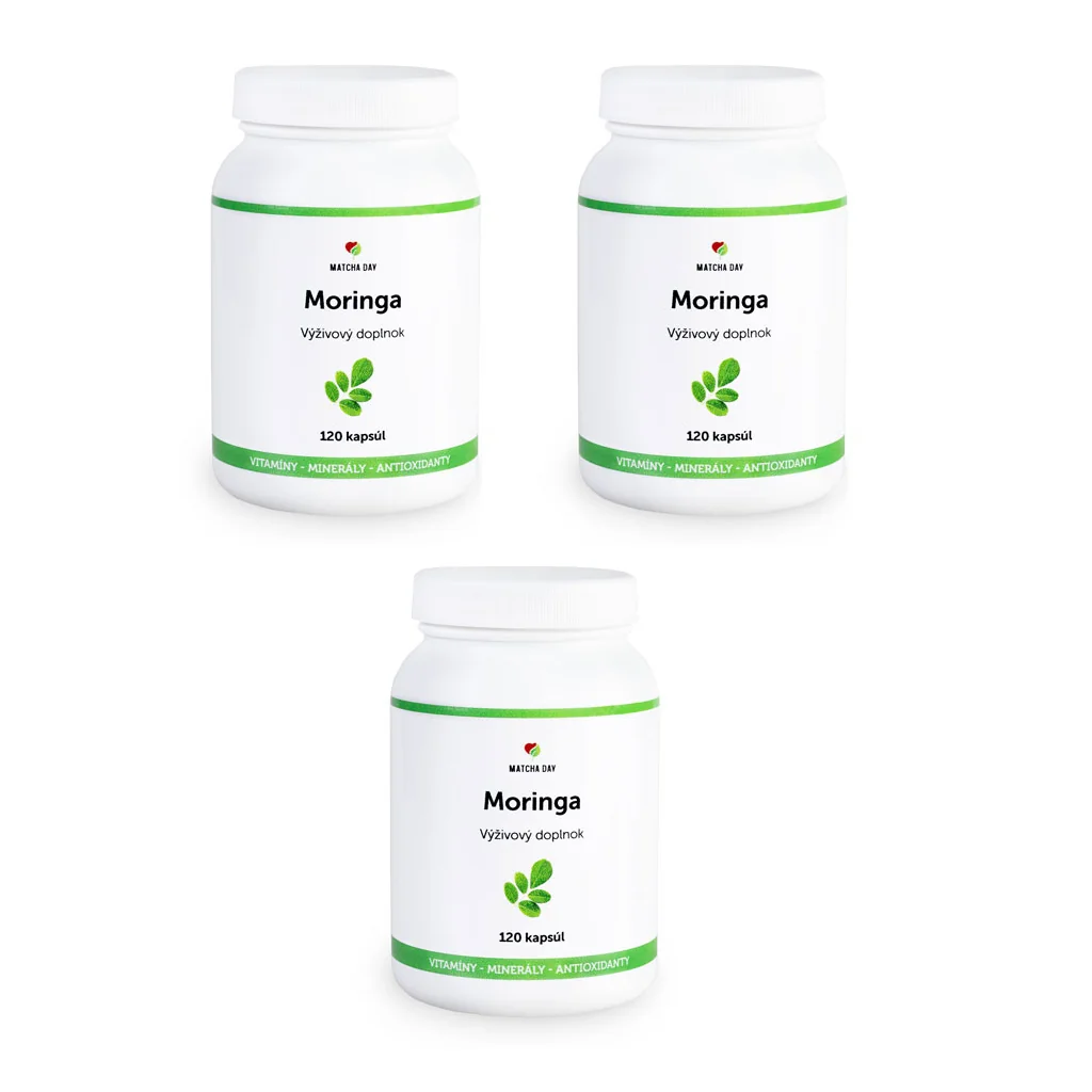 MatchaDay - Moringa 3x 120 kapsúl - výhodné balenie na 3 mesiace 3x 120 cps Moringa, výživový doplnok