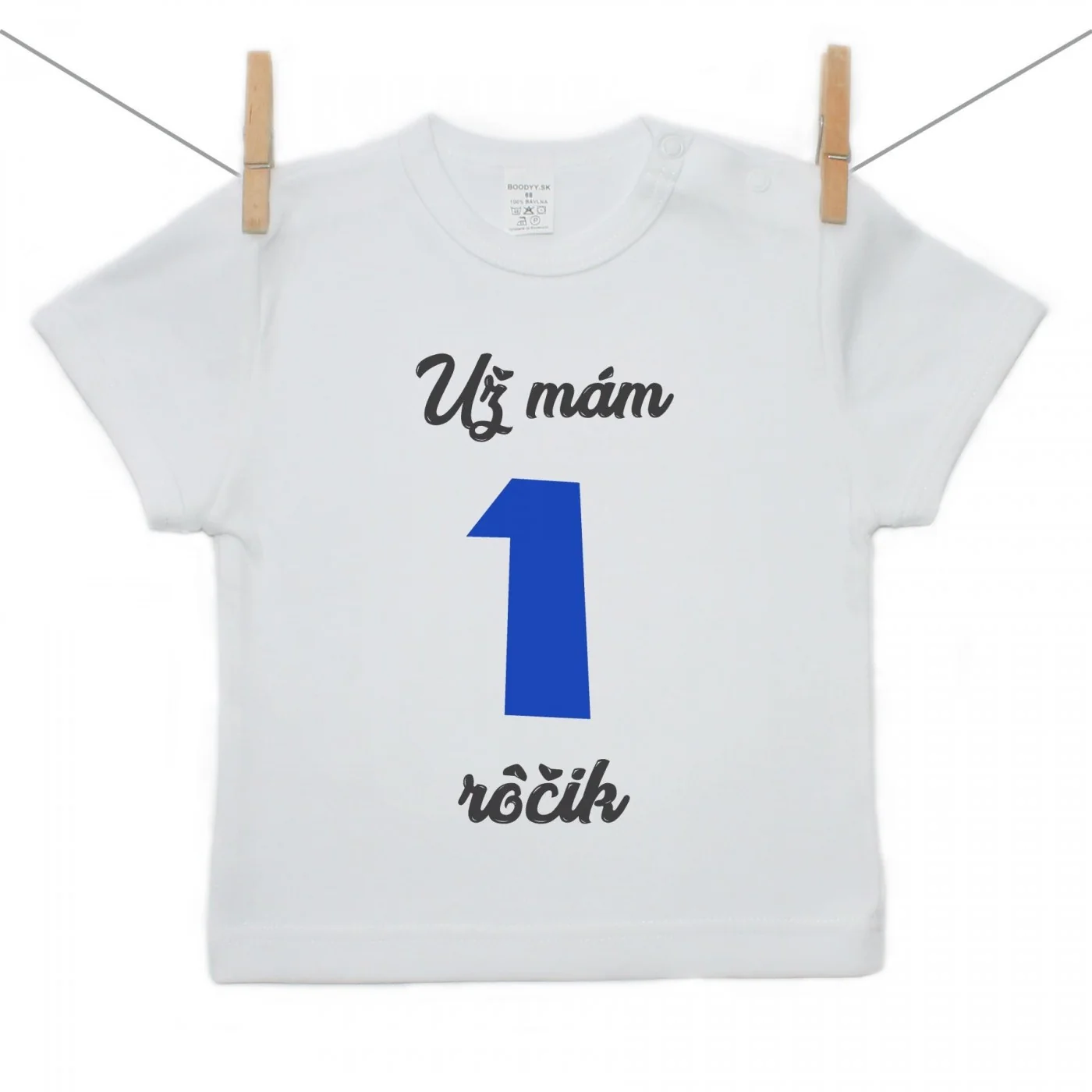 Boodyy Tričko s krátkym rukávom Už mám 1 rôčik Chlapec Veľkosť: 74