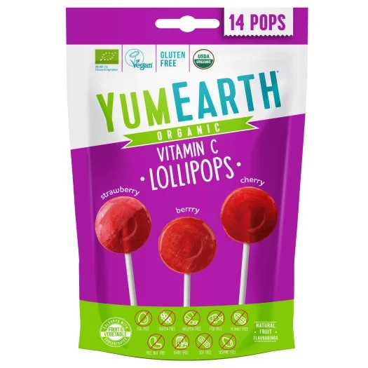 YumEarth Ovocné lízanky s vitamínom C BIO 87 g