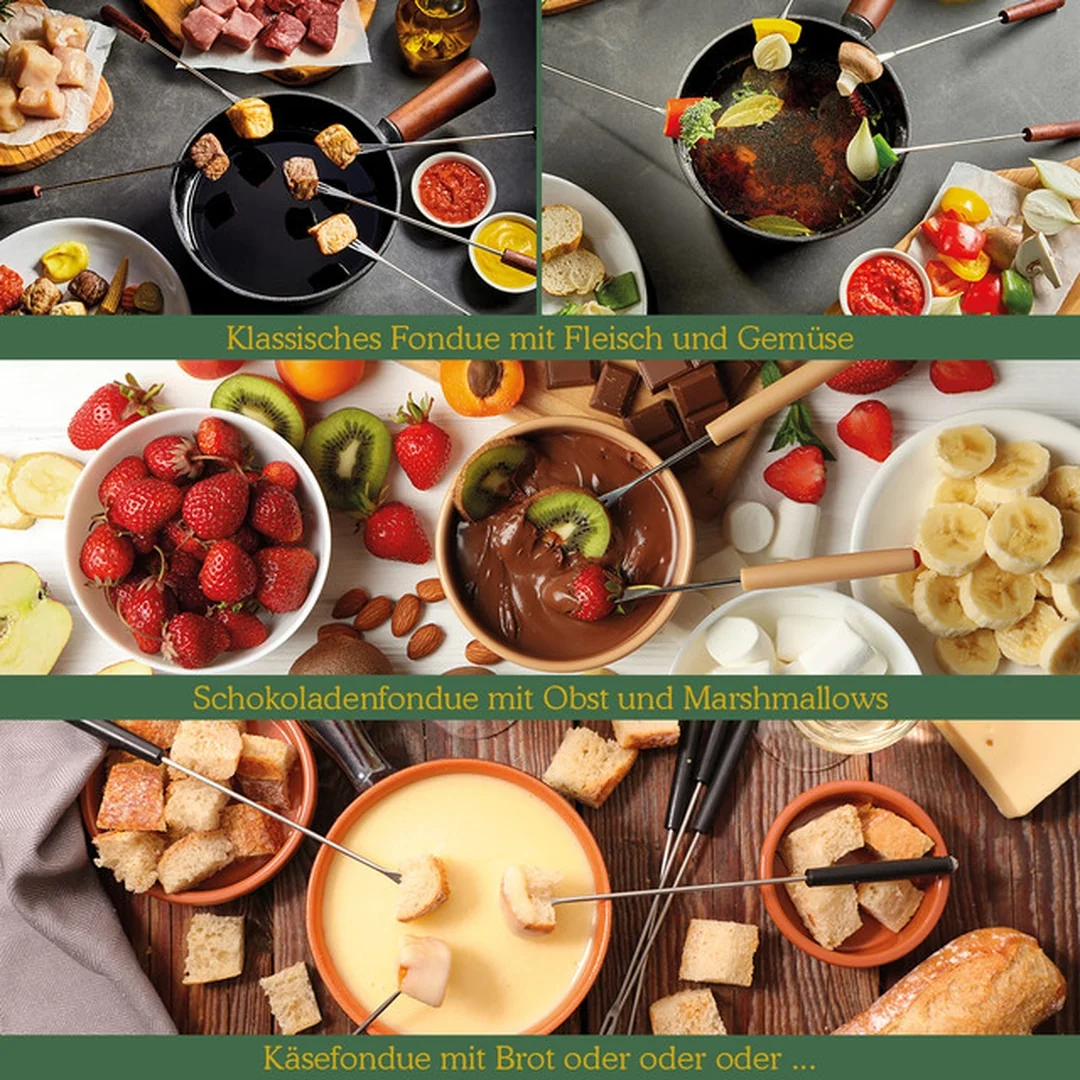 Clatronic FD 3783 elektrická nerezová fondue súprava pre 8 osôb, 1,2 l