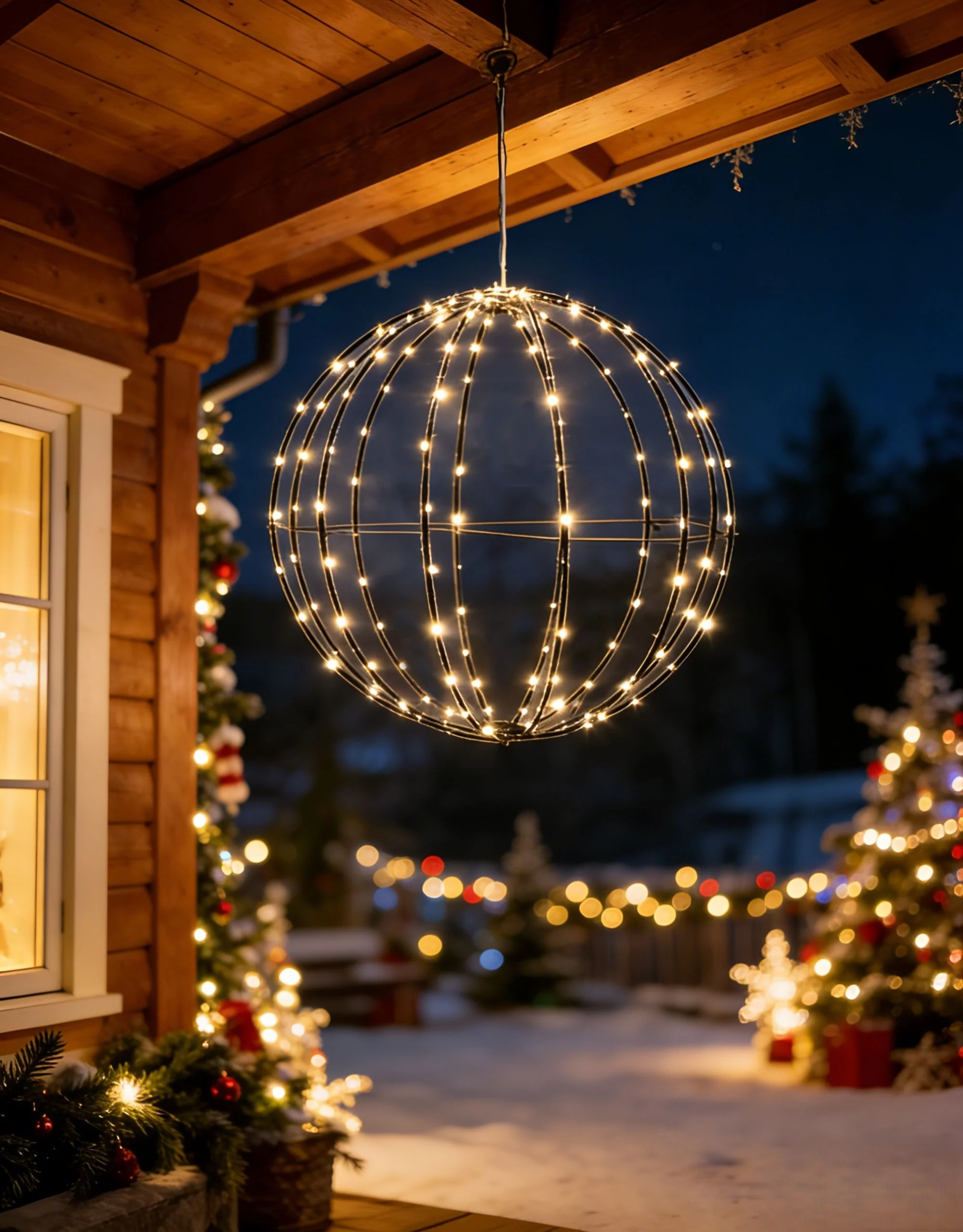 MagicHome vianočná LED guľa, 1 ks 144 LED, teplá biela, 40 cm