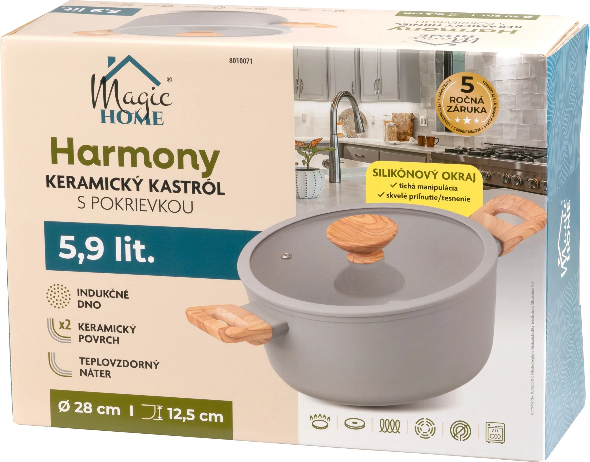 MagicHome kastról Harmony, 1 ks So sklenenou pokrievkou, 28 cm