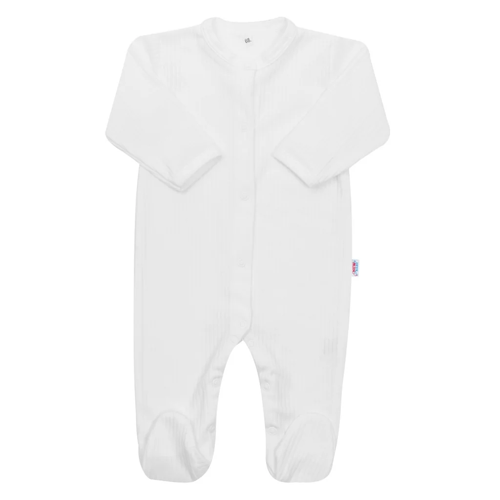 Dojčenský bavlnený overal New Baby Practical biely chlapec 80