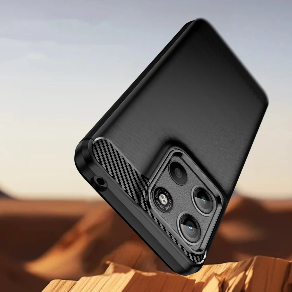 Tech-Protect Carbon kryt na Motorola Moto G15 / G15 Power, čierny