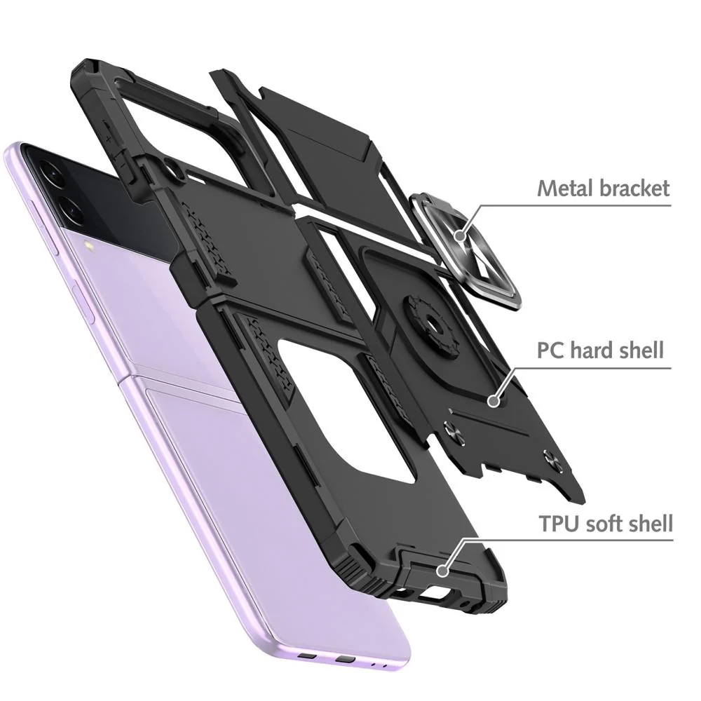 Puzdro Ring Armor pre Samsung Galaxy Z Flip4 - Čierna