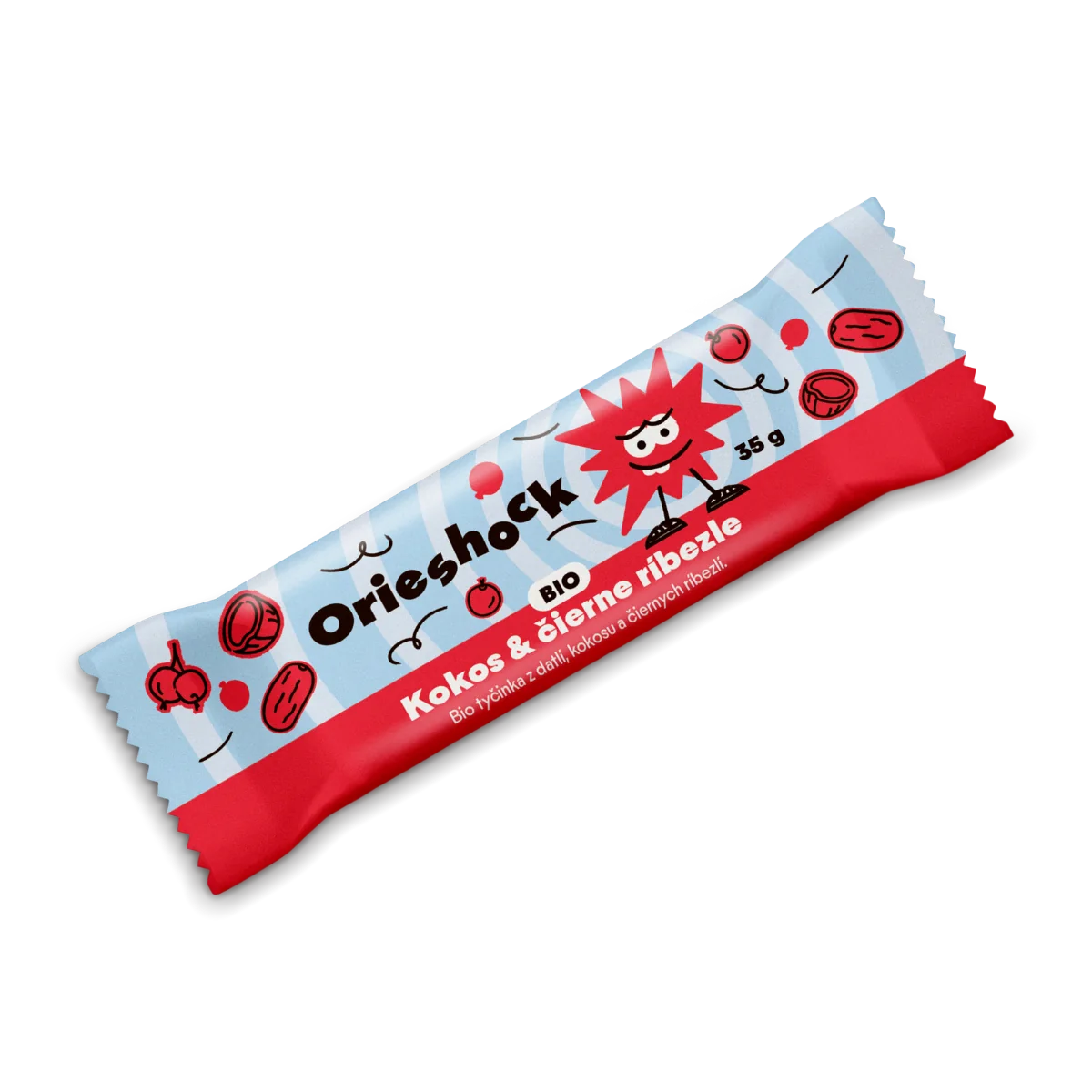 Orieshock  ovocná tyčinka Kokos & Čierne ríbezle 35 g