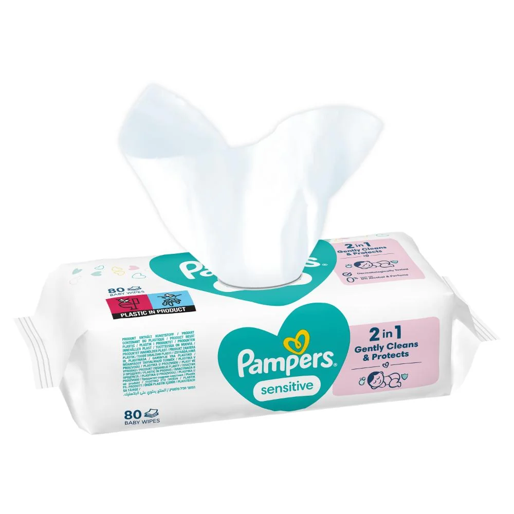 Pampers Sensitive Baby detské vlhčené obrúsky 80 ks