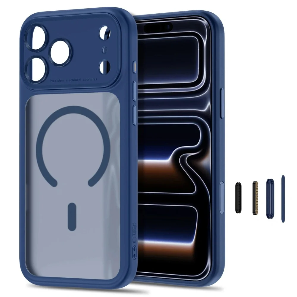 Tech-Protect MagPeak MagSafe CC kryt na iPhone 17 Pro / 18 Pro, tmavomodrý